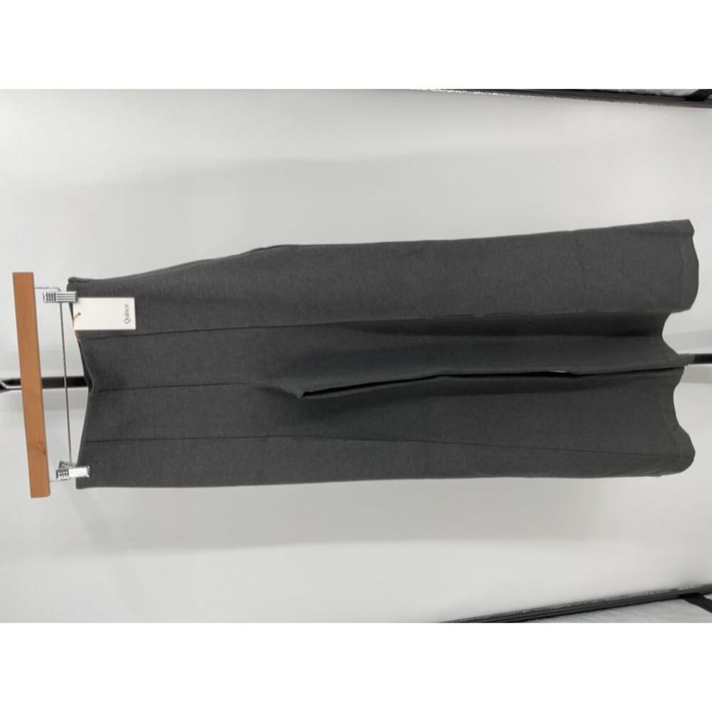 Quince  Ultra-Stretch Ponte Super Wide Leg Pants 32" inseam Charcoal Gray M